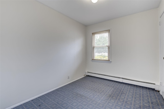 29 Newmarket Rd, Syosset, NY 11791 - spare room with a baseboard heating unit, carpet flooring, and baseboards