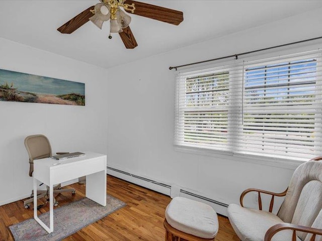 38 Nadine Ln, Port Jefferson Station, NY 11776 - office space featuring ceiling fan and wood finished floors