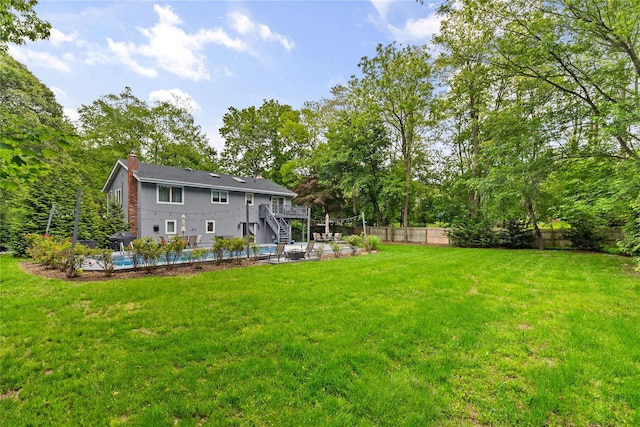 25 Cliff Rd W, Wading River, NY 11792 - view of yard with stairway, a patio area, and a wooden deck