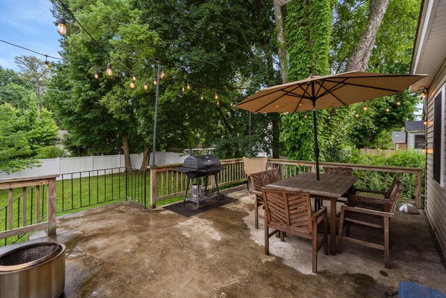 63 Liberty St, Beacon, NY 12508 - view of patio / terrace featuring outdoor dining space, area for grilling, and view of scattered trees