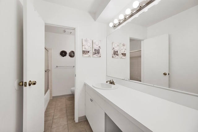 10 Point Cir S Unit 10, Coram, NY 11727 - full bathroom featuring toilet, vanity, tile patterned flooring, and shower / bath combination with glass door