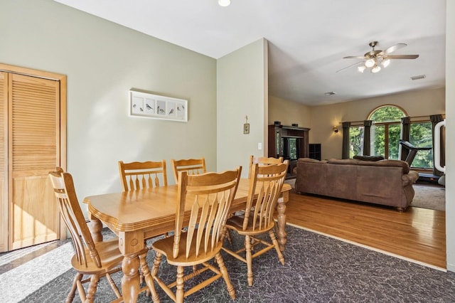 312 Diddell Rd, Poughkeepsie, NY 12603 - dining area featuring wood finished floors and ceiling fan