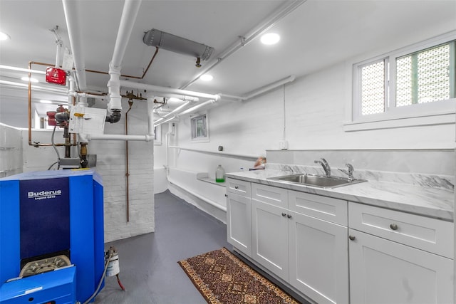 4 Oakley Pl, Mount Vernon, NY 10550 - below grade area featuring a sink and a heating unit