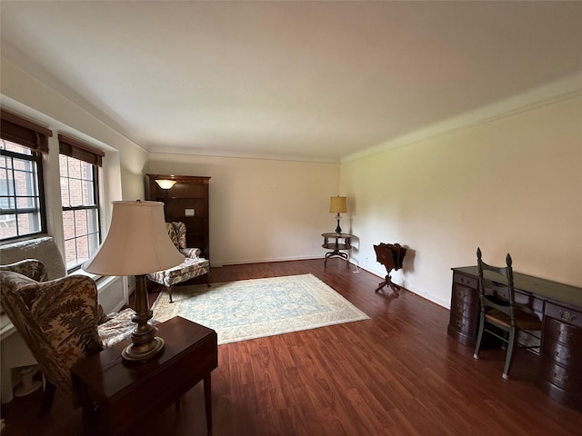 198 Garth Rd Unit 1D, Scarsdale, NY 10583 - living area with wood finished floors, crown molding, and baseboards