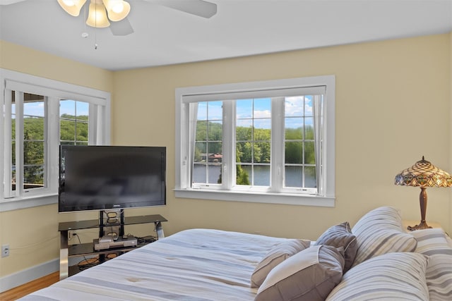 138 Jansen, Holmes, NY 12531 - bedroom with multiple windows, wood finished floors, and ceiling fan
