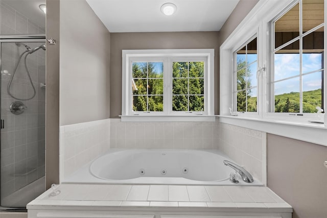 138 Jansen, Holmes, NY 12531 - bathroom featuring a shower stall and a jetted tub