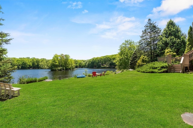 138 Jansen, Holmes, NY 12531 - view of green lawn with a deck with water view