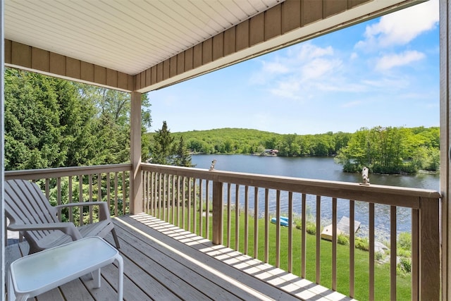 138 Jansen, Holmes, NY 12531 - wooden deck with a water view and a lawn