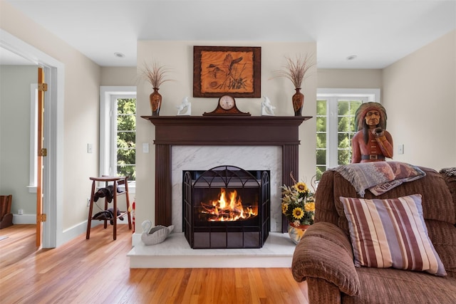 138 Jansen, Holmes, NY 12531 - sitting room featuring a high end fireplace, wood finished floors, and healthy amount of natural light