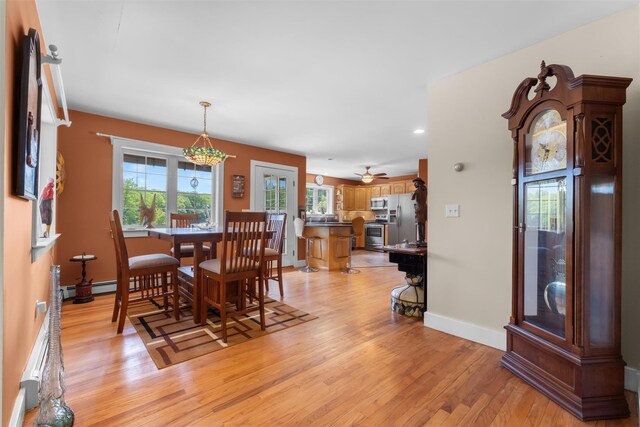 138 Jansen, Holmes, NY 12531 - dining area featuring light wood-style flooring, ceiling fan, and recessed lighting