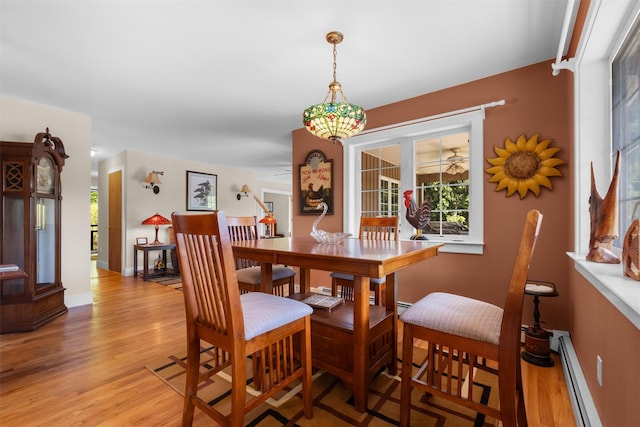 138 Jansen, Holmes, NY 12531 - dining space with a baseboard radiator, plenty of natural light, and light wood-style flooring