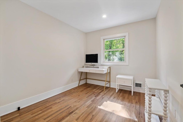 311 Hungry Harbor Rd, North Woodmere, NY 11581 - office area with baseboards, light wood-style floors, and recessed lighting