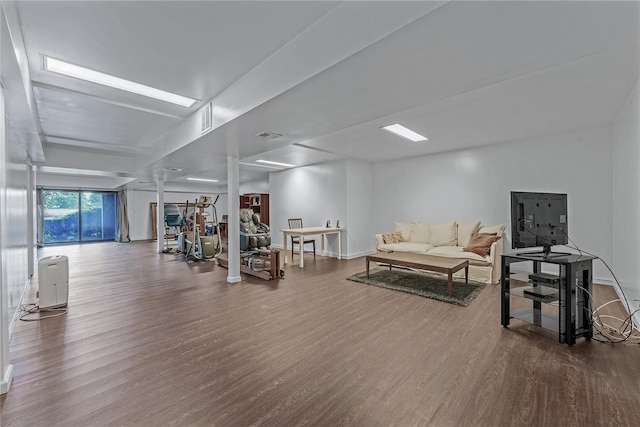 291 Starling Ct, Manhasset, NY 11030 - gym featuring wood finished floors and decorative columns