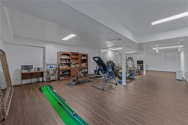 291 Starling Ct, Manhasset, NY 11030 - exercise room featuring wood finished floors