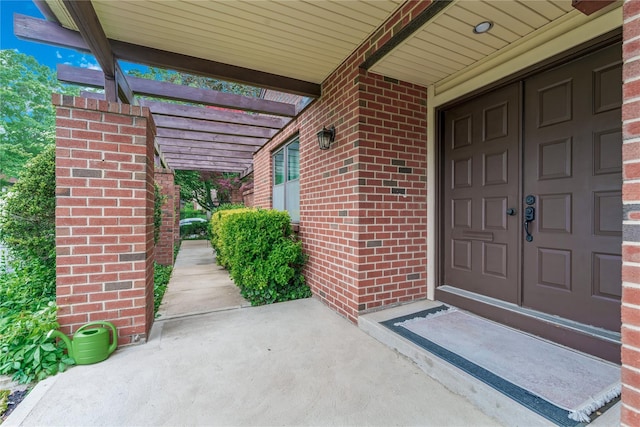 291 Starling Ct, Manhasset, NY 11030 - entrance to property with brick siding and a pergola