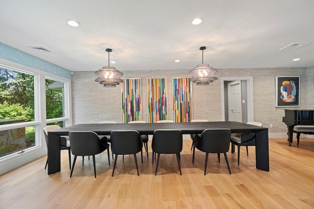2 Field Ln, Roslyn Heights, NY 11577 - dining space with light wood finished floors, recessed lighting, baseboards, and wallpapered walls