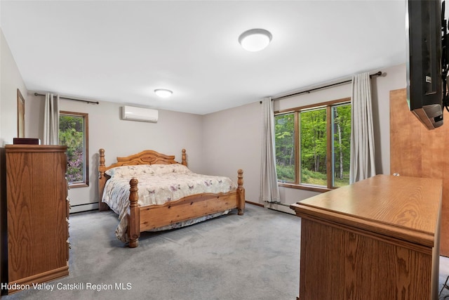 48 Deer Park Rd, Cairo, NY 12473 - carpeted bedroom with an AC wall unit and a baseboard heating unit