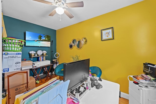 3632 Willett Ave, Bronx, NY 10467 - office area featuring ceiling fan and baseboards