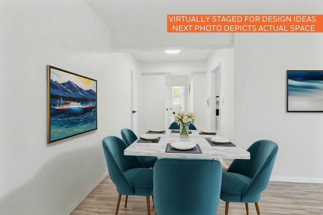 88-09 35th Ave Unit 5K, Jackson Heights, NY 11372 - dining room featuring light wood-type flooring and baseboards