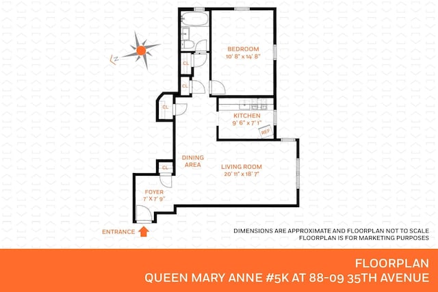 88-09 35th Ave Unit 5K, Jackson Heights, NY 11372 - room layout