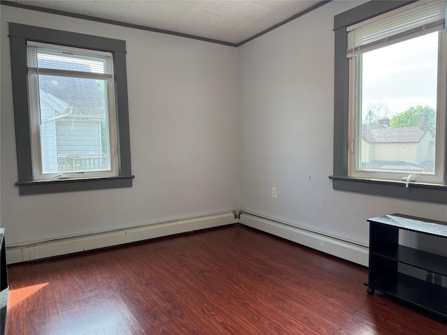 39 Crescent Pl, Middletown, NY 10940 - empty room featuring dark wood-style flooring, healthy amount of natural light, and crown molding