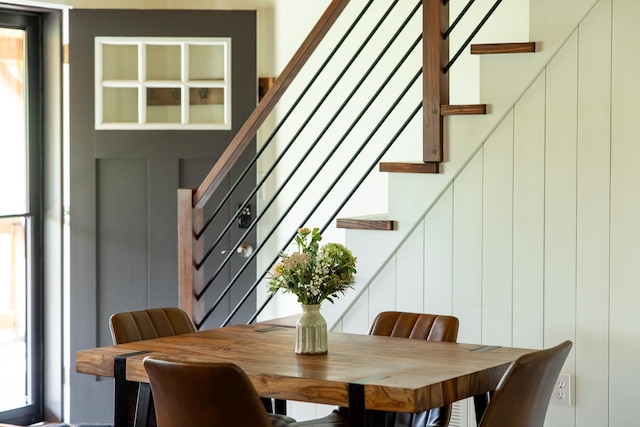 235 Terwilliger Rd, Livingston Manor, NY 12758 - dining area featuring stairway and plenty of natural light