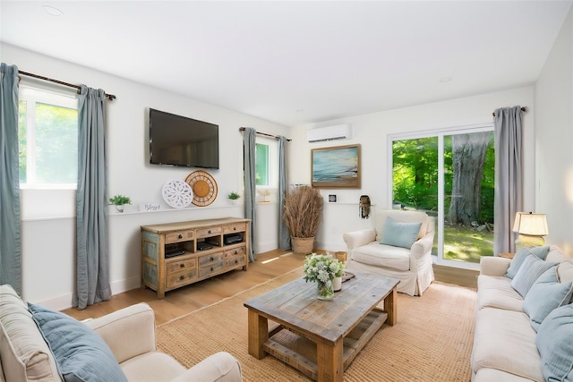 300 Seminary Hill Rd, Carmel, NY 10512 - living area with a wall mounted AC and light wood-style floors