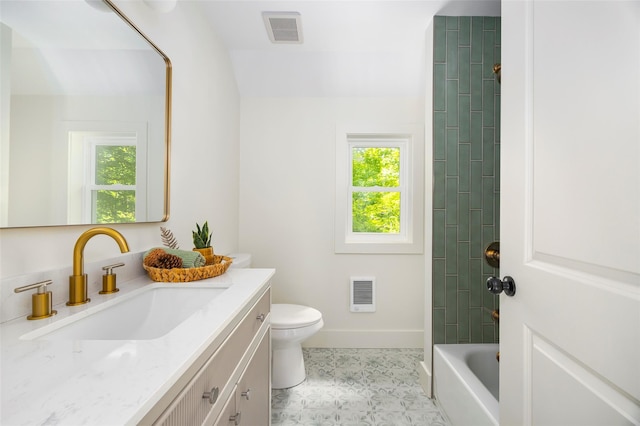 300 Seminary Hill Rd, Carmel, NY 10512 - bathroom featuring vanity, heating unit, toilet, baseboards, and bathing tub / shower combination