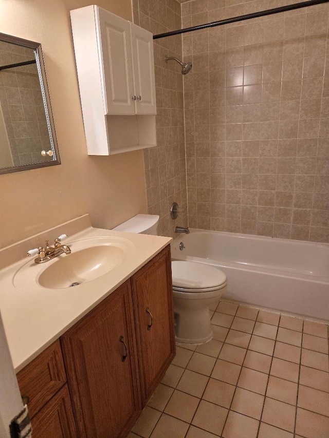 8 Cedar Ct Unit 8, Selden, NY 11784 - full bathroom featuring vanity, toilet, shower / bathtub combination, and tile patterned flooring
