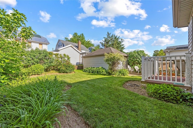 45-31 169th St, Flushing, NY 11358 - view of grassy yard featuring a deck