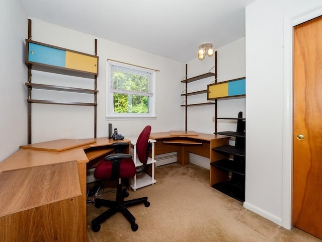 3 Brookland Farms Rd, Poughkeepsie, NY 12601 - home office with carpet flooring, baseboard heating, and built in study area