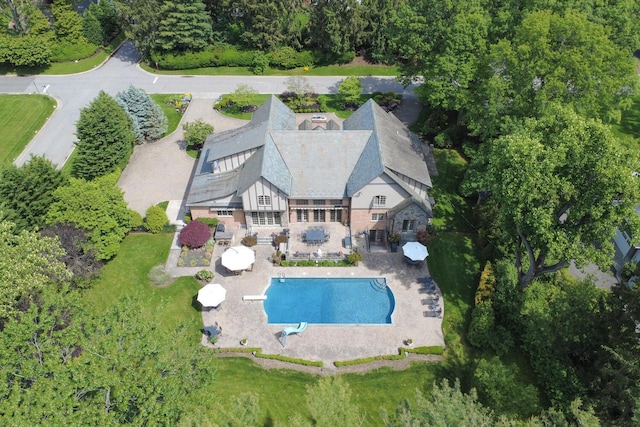220 Elderfields Rd, Manhasset, NY 11030 - view from above of property with a pool
