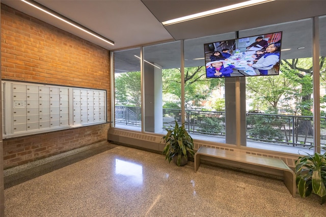 215 Park Row Unit 8B, New York Manhattan, NY 10038 - common area featuring brick wall