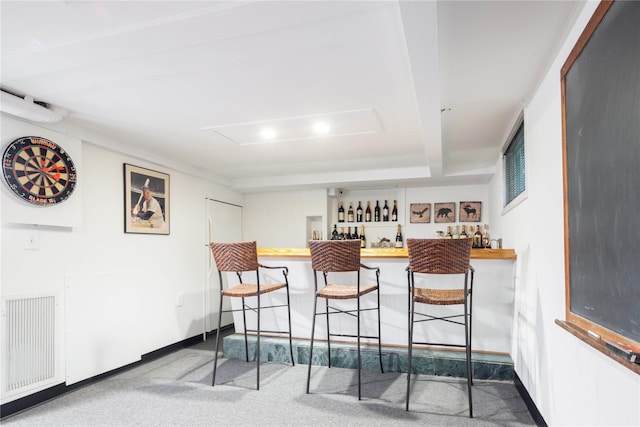 43 W 4th St, Locust Valley, NY 11560 - indoor dry bar featuring carpet flooring and baseboards