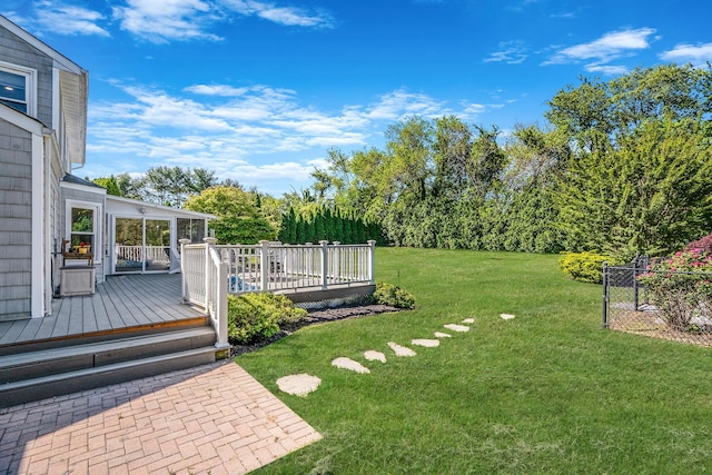 20 Vineyard Way, Mount Sinai, NY 11766 - view of green lawn with a deck