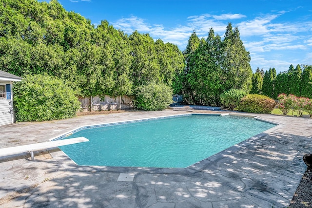 20 Vineyard Way, Mount Sinai, NY 11766 - view of pool featuring a diving board and a patio area