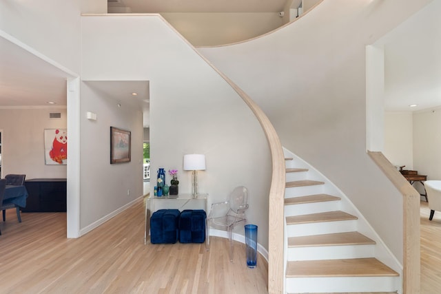 43 Random Farms Cir, Chappaqua, NY 10514 - stairs featuring wood finished floors and recessed lighting