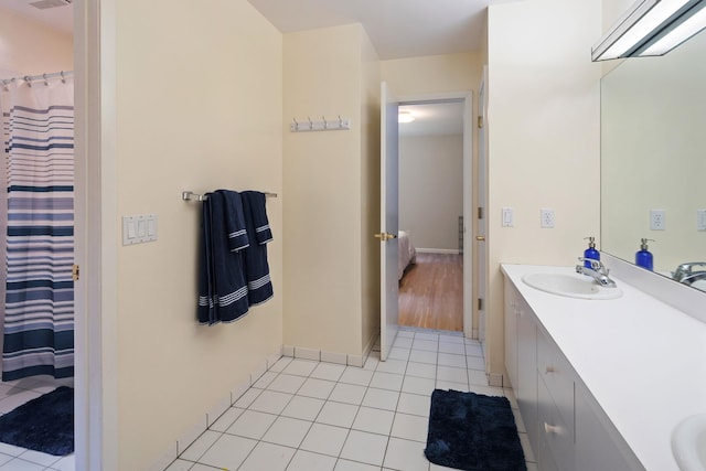 43 Random Farms Cir, Chappaqua, NY 10514 - bathroom with vanity and tile patterned floors