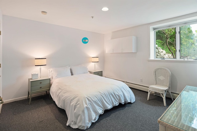 43 Random Farms Cir, Chappaqua, NY 10514 - bedroom featuring dark carpet and a baseboard radiator