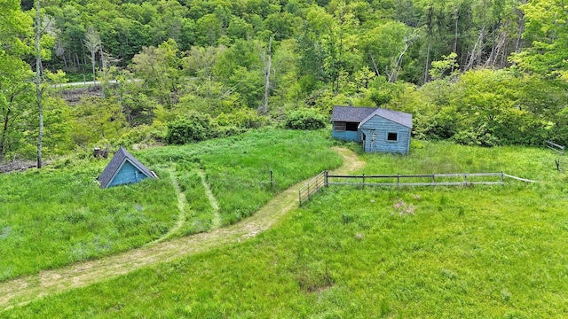 605 Dutch Hill Rd, Call Listing Agent, NY 12776 - view of yard with a wooded view and an outdoor structure