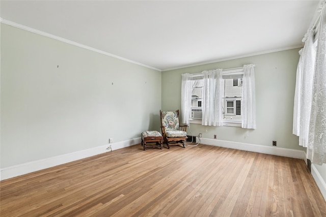 142 Woodhull Ave, Riverhead, NY 11901 - sitting room with hardwood / wood-style floors, baseboards, and ornamental molding