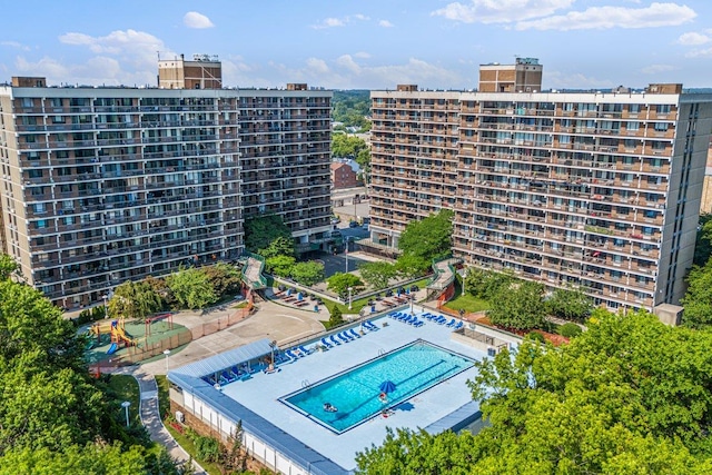 152-18 Union Tpke Unit 4G, Flushing, NY 11367 - view of urban area featuring apartment complex and a pool