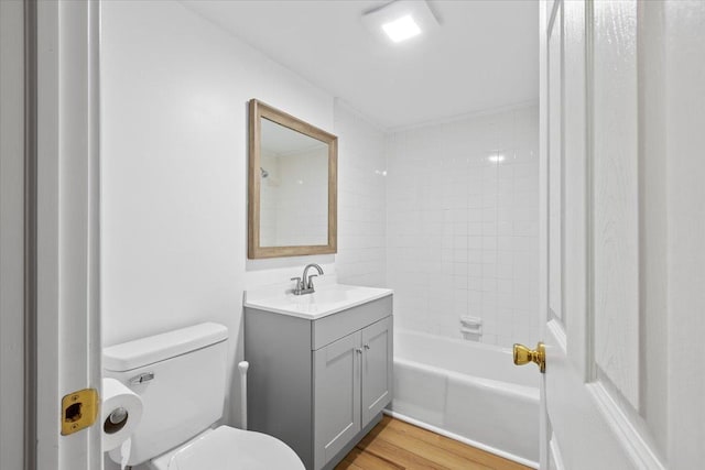 100 Schnackenberg Rd, Call Listing Agent, NY 12075 - bathroom with vanity, toilet, wood finished floors, and  shower combination