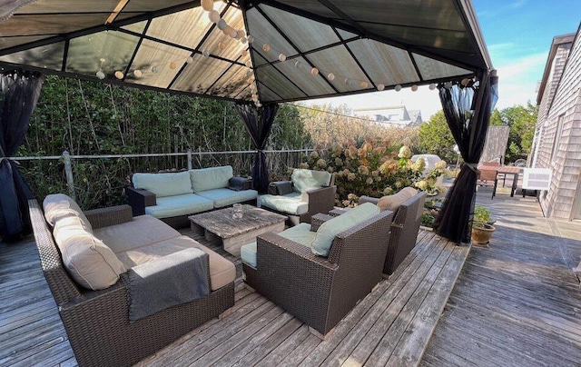40 Elm Walk, Fair Harbor, NY 11706 - deck with a gazebo and outdoor lounge area