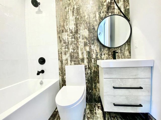 421 E 94th St, Brooklyn, NY 11212 - full bathroom featuring vanity,  shower combination, and toilet