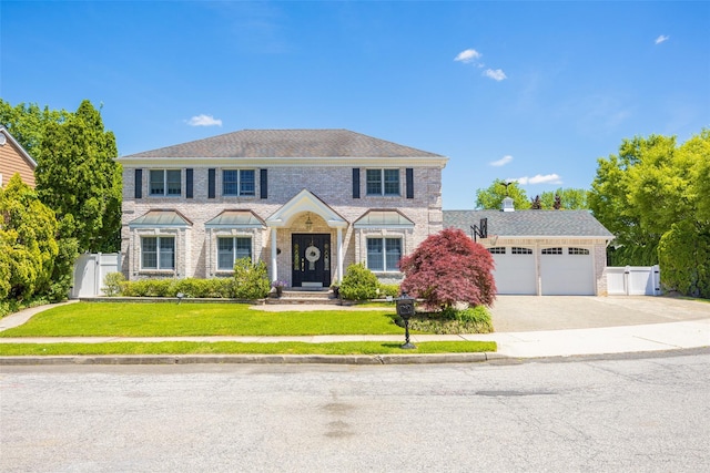 30 Knoll Ln, Glen Head, NY 11545 - view of front of home with a garage, brick siding, driveway, and a gate