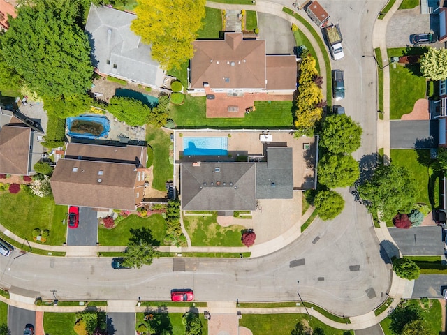 30 Knoll Ln, Glen Head, NY 11545 - aerial perspective of suburban area featuring a pool