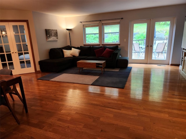 182 Ledge Rd, Kingston, NY 12401 - living room featuring french doors, wood-type flooring, and healthy amount of natural light