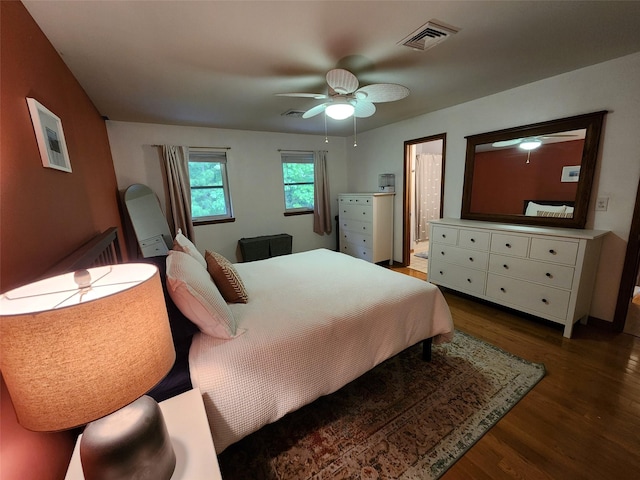 182 Ledge Rd, Kingston, NY 12401 - bedroom with wood finished floors, ceiling fan, and ensuite bathroom