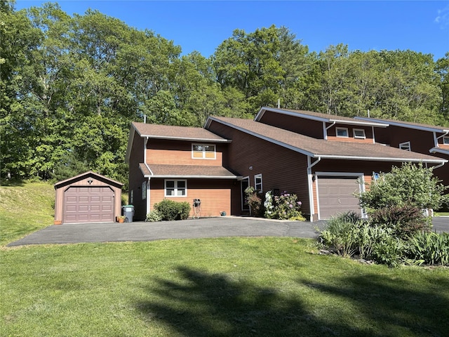 182 Ledge Rd, Kingston, NY 12401 - view of front of property with driveway, a front lawn, and an outbuilding